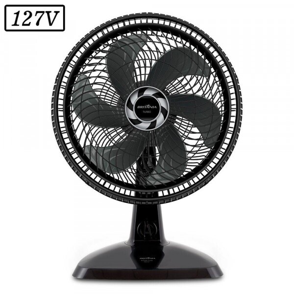 VENTILADOR BRITANIA BVT400 TURBO 40CM 6 PAS 3 VEL 127V PRETO