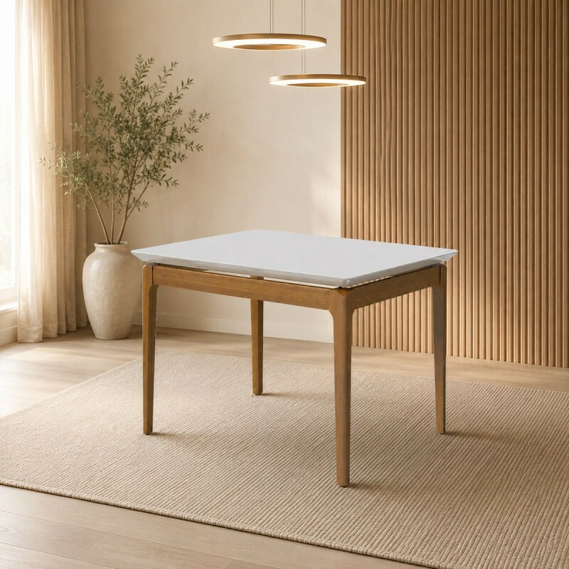MESA IMCAL WIND 1.2 C/ VIDRO RETANGULAR OFF WHITE / CINAMOMO MESA IMCAL WIND 1.2 C/ VIDRO RETANGULAR OFF WHITE / CINAMOMO