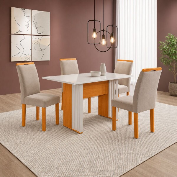 CJ MESA 4C CEL MOVEIS STAMBUL RETANGULAR 120X80 CAD.LONDRES PLUS CINAMO / OFF CJ MESA 4C CEL MOVEIS STAMBUL RETANGULAR 120X80 CAD.LONDRES PLUS CINAMO / OFF