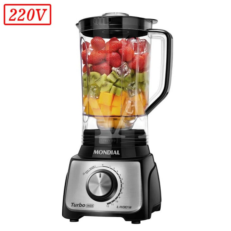 LIQUIDIFICADOR MONDIAL L-1100 BI 12 VEL 220V PRETO/INOX