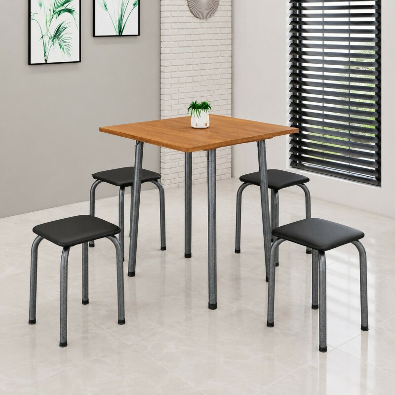 CJ MESA 4 BANQ SOMA LUANA 68×68 QUADRADA PRETO PRATA CINAMOMO CJ MESA 4 BANQ SOMA LUANA 68×68 QUADRADA PRETO PRATA CINAMOMO