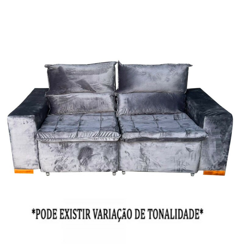 ESTOFADO BOMFLEX CHILE RETRATIL CINZA VELUDO ASTECA 09 ESTOFADO BOMFLEX CHILE RETRATIL CINZA VELUDO ASTECA 09