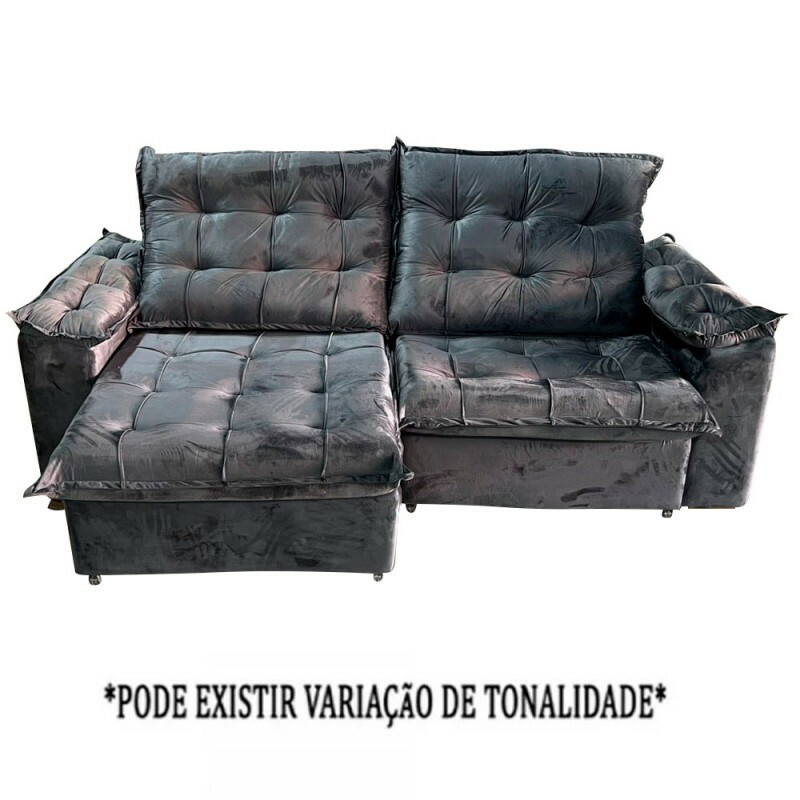 ESTOFADO BOMFLEX GRECIA RETRATIL CINZA VELUDO ASTECA 09 ESTOFADO BOMFLEX GRECIA RETRATIL CINZA VELUDO ASTECA 09