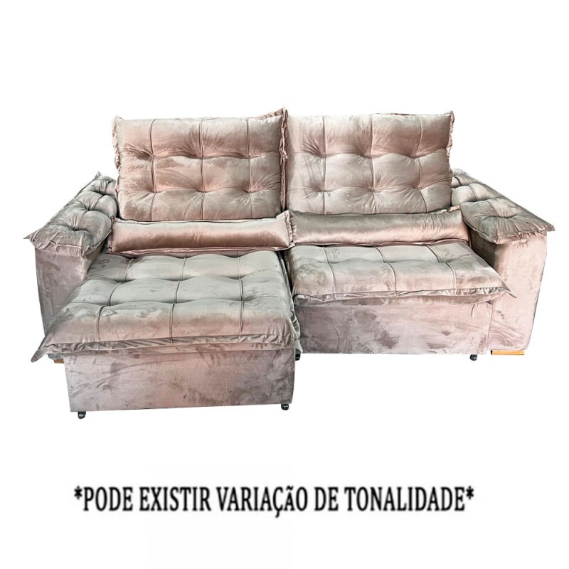 ESTOFADO BOMFLEX GRECIA RETRATIL BEGE VELUDO ASTECA 04 ESTOFADO BOMFLEX GRECIA RETRATIL BEGE VELUDO ASTECA 04
