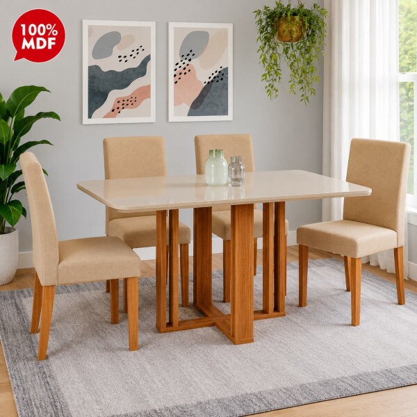 CJ MESA 4C CIMOL FLORA C/VIDRO RETANGULAR 130X80 MAIA CINAMOMO/OFF WHITE/GENGIBRE CJ MESA 4C CIMOL FLORA C/VIDRO RETANGULAR 130X80 MAIA CINAMOMO/OFF WHITE/GENGIBRE