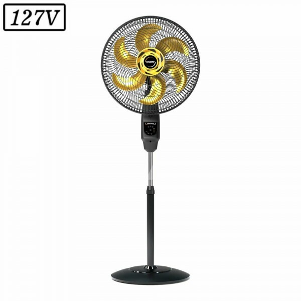 VENTILADOR MALLORY CHRONOS COLUNA 40CM 6 PAS 3 VEL 127V PRETO/DOURADO