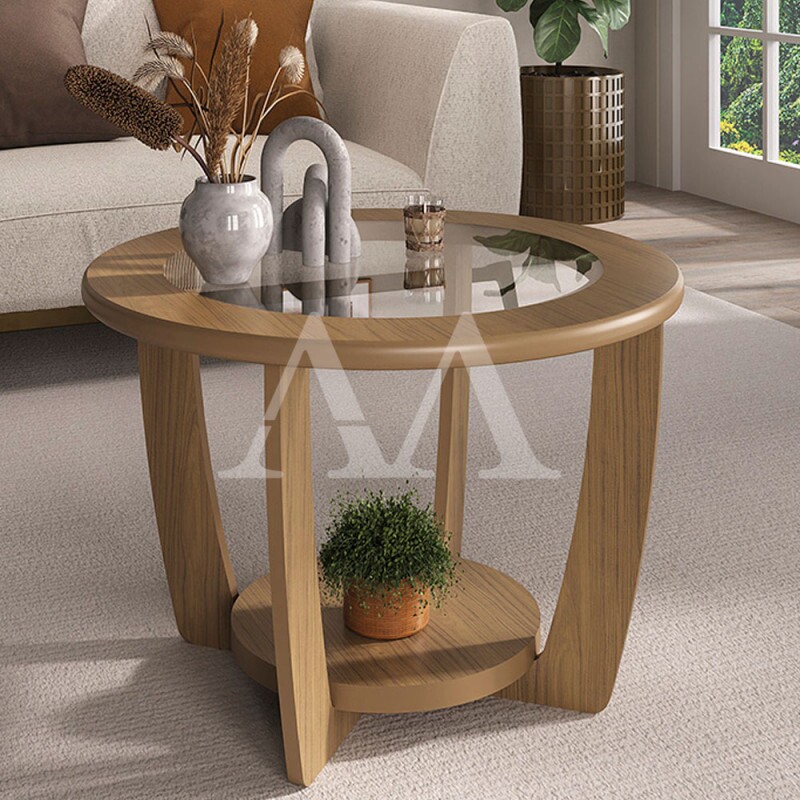 MESA CENTRO ARTELY CURVE CARVALHO MESA CENTRO ARTELY CURVE CARVALHO