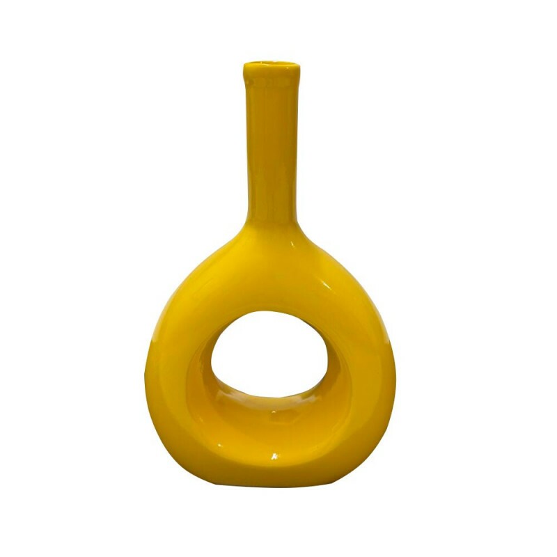GARRAFA CERAMICA SANTORINI M AMARELO