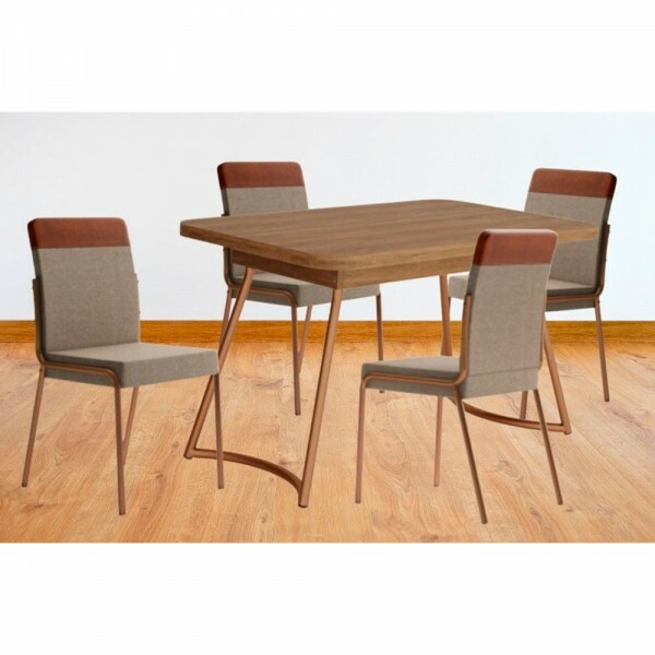 CJ MESA 04 CAD CARRARO EVORA 1604 RETANGULAR 130X80 CAD DUO 1739 ROSE COBRE