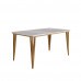CJ MESA 6C DOBUE SAFIRA 160X90 C/VIDRO CAD SAFIRA IMBUIA/BRANCO OFF/AREIA LINHO