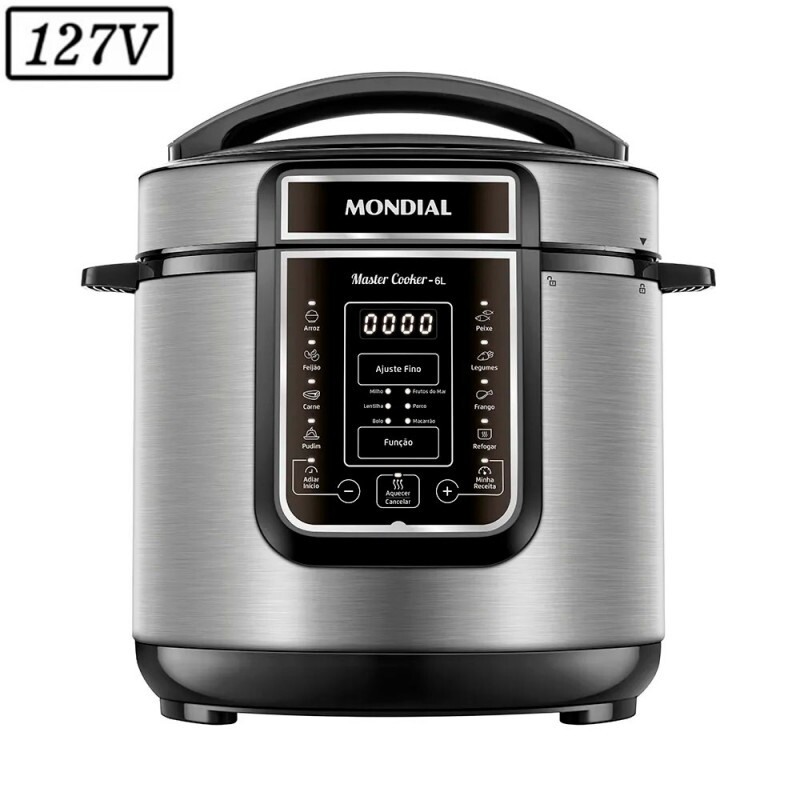 PANELA DE PRESSAO ELETRICA MONDIAL PE-60-6L-I DIGITAL MASTER COOKER 6L 1000W 127V PRETO/INOX PANELA DE PRESSAO ELETRICA MONDIAL PE-60-6L-I DIGITAL MASTER COOKER 6L 1000W 127V PRETO/INOX