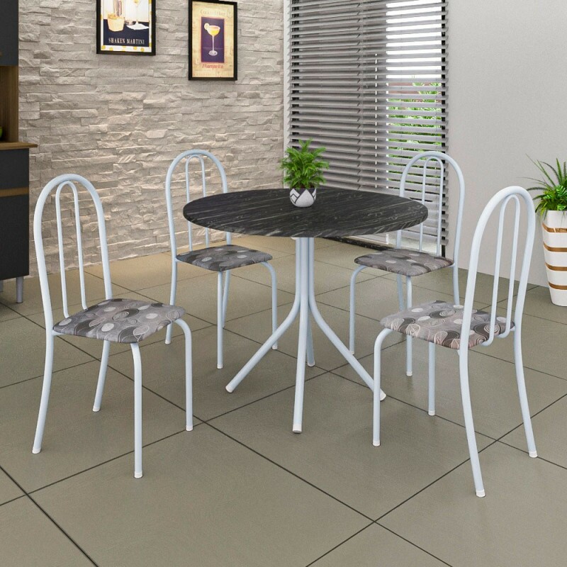 CJ MESA SOMA 4C ANE B 75CM REDONDA PARAOPEBA BRANCO CJ MESA SOMA 4C ANE B 75CM REDONDA PARAOPEBA BRANCO