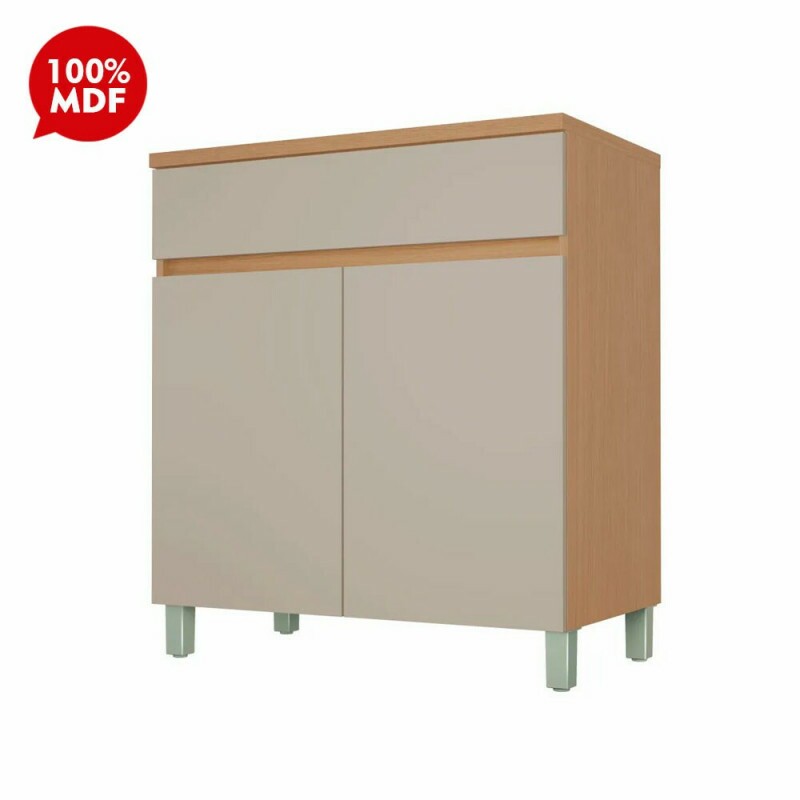 BALCAO NESHER 2P 1G REALEZA PREMIUM 80CM CARVALHO/GREIGE 501158