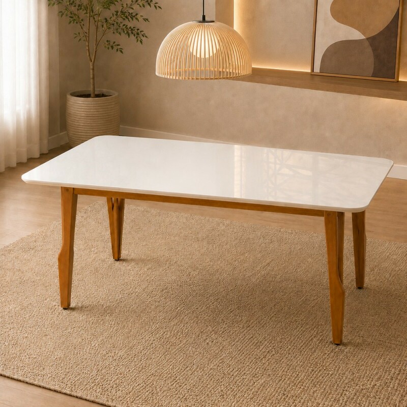 MESA ART ASSENTOS SIENA RETANGULAR 180X90 C/VDO MEL/OFF WHITE MESA ART ASSENTOS SIENA RETANGULAR 180X90 C/VDO MEL/OFF WHITE