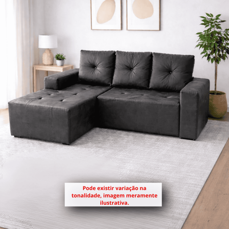 ESTOFADO RG FLEX 3 LUGARES DUBAI C/CHAISE CINZA ESTOFADO RG FLEX 3 LUGARES DUBAI C/CHAISE CINZA