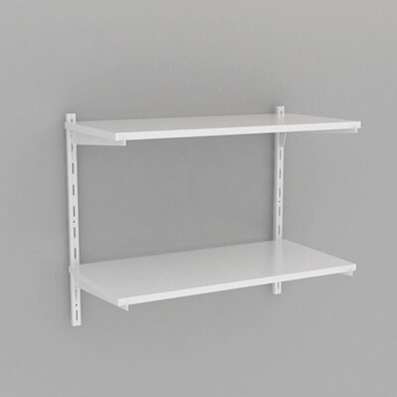 KIT 2 PRATELEIRA BRASFORMA MULTIUSO 60X30 C/TRILHO BRANCO