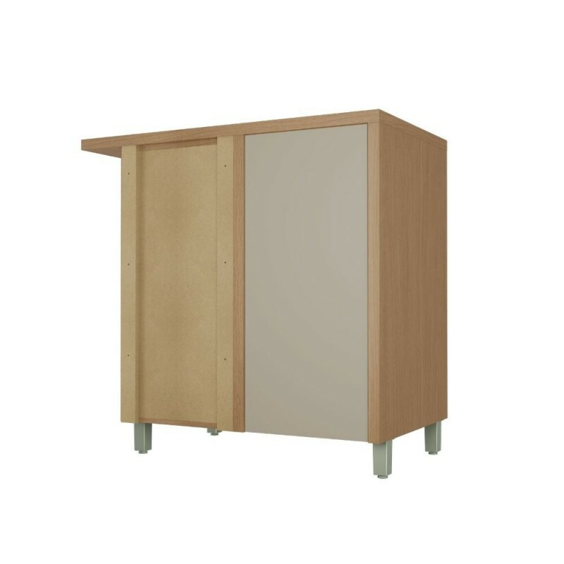BALCAO NESHER CANTO 1P ABRIR CONDENSSA 93CM CARVALHO/GREIGE