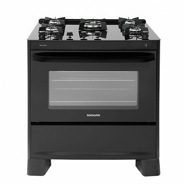 FOGAO 5B SUGGAR PISO MAX GLASS MESA VIDRO PRETO FGVMG510PT