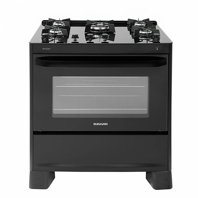 FOGAO 5B SUGGAR PISO MAX GLASS MESA VIDRO PRETO FGVMG510PT