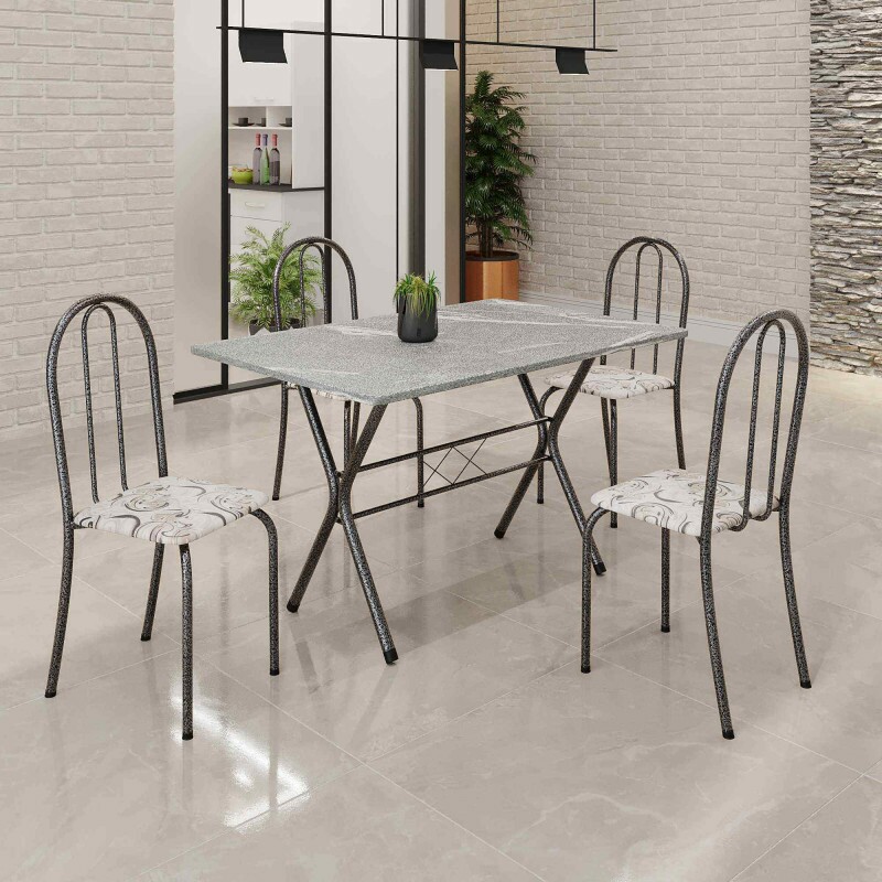 CJ MESA SOMA 4C ANE B061 120X75 RETANGULAR ARABESCO PRATA MARTELADO TOPAZIO CJ MESA SOMA 4C ANE B061 120X75 RETANGULAR ARABESCO PRATA MARTELADO TOPAZIO